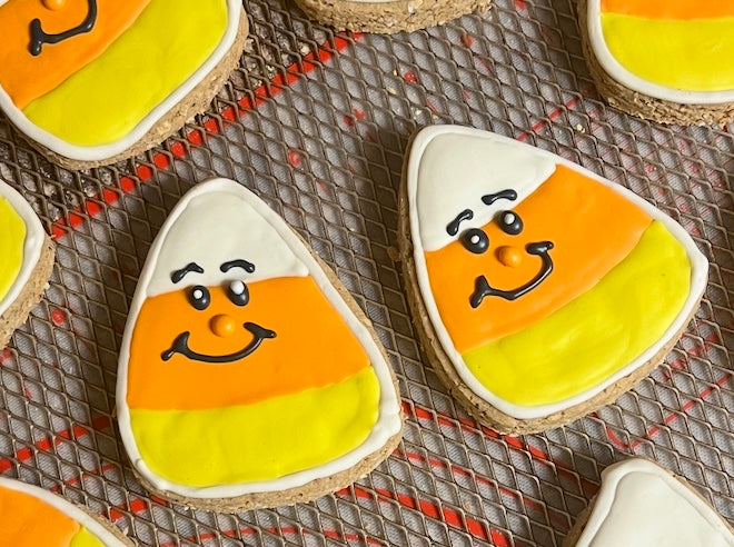 Dog Treats, Candy Corn Frosted Peanut Butter Cookies, Limited Ingredient
