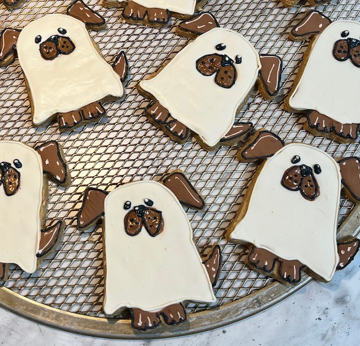 Dog Treats, Ghost Dog Frosted Peanut Butter Cookies, Limited Ingredient