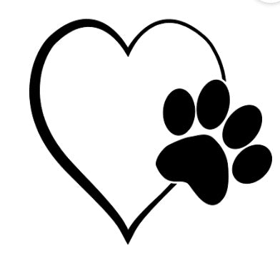 Stickers - Paw Print and Heart Sticker, Dog Lovers' Stickers