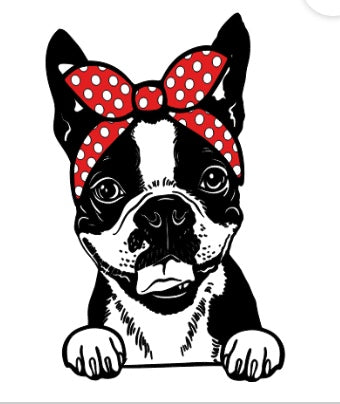 Stickers - Boston Terrier Rosie The Riveter Sticker, Dog Lovers' Stickers