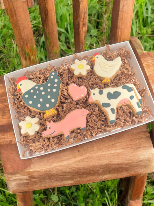 Frosted Dog Treats Box - Farm Animal Themed