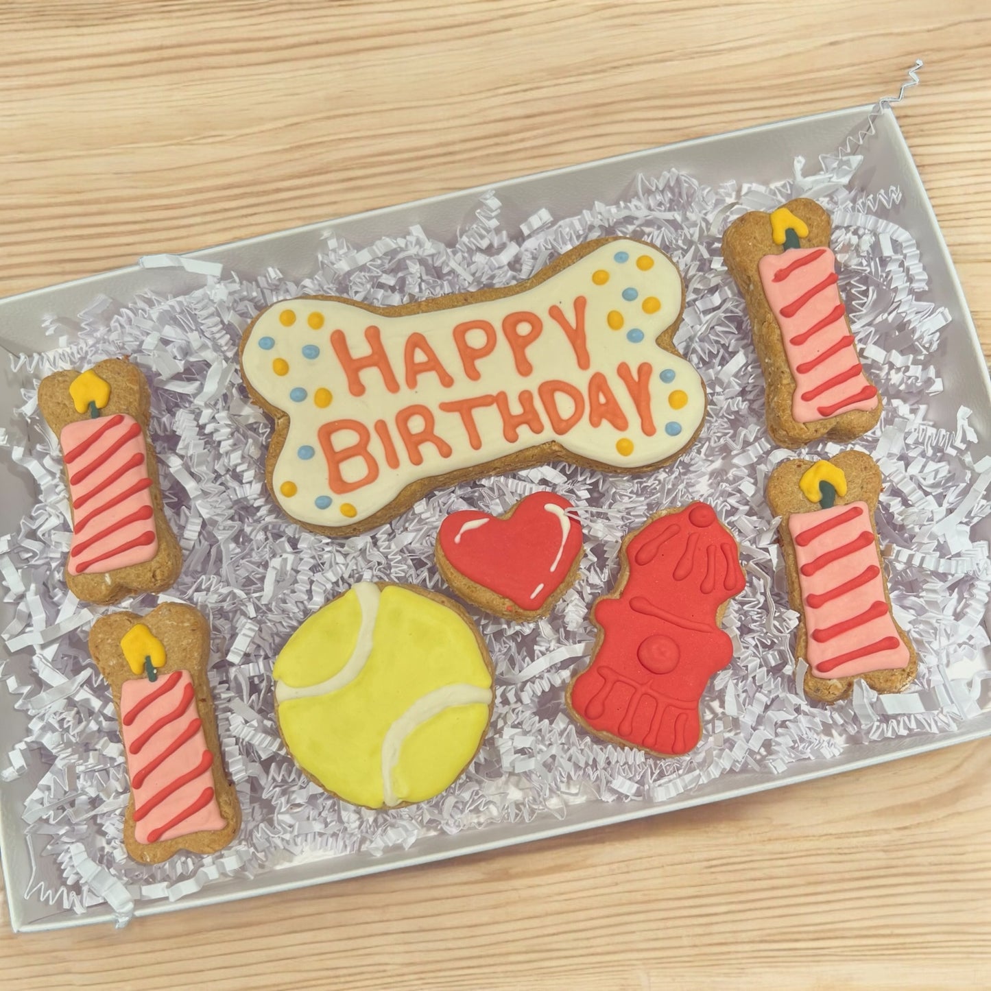 Frosted Dog Treat Box - Happy Birthday Theme