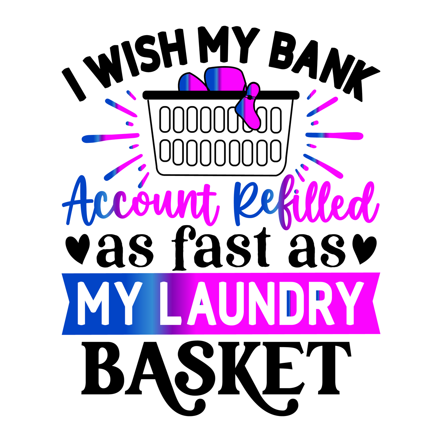 Stickers - I Wish My Bank Account Refilled As Fast As My Laundry Basket Sticker