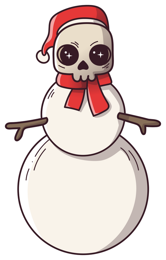 Stickers - Skull Snowman Sticker, Christmas Stickers