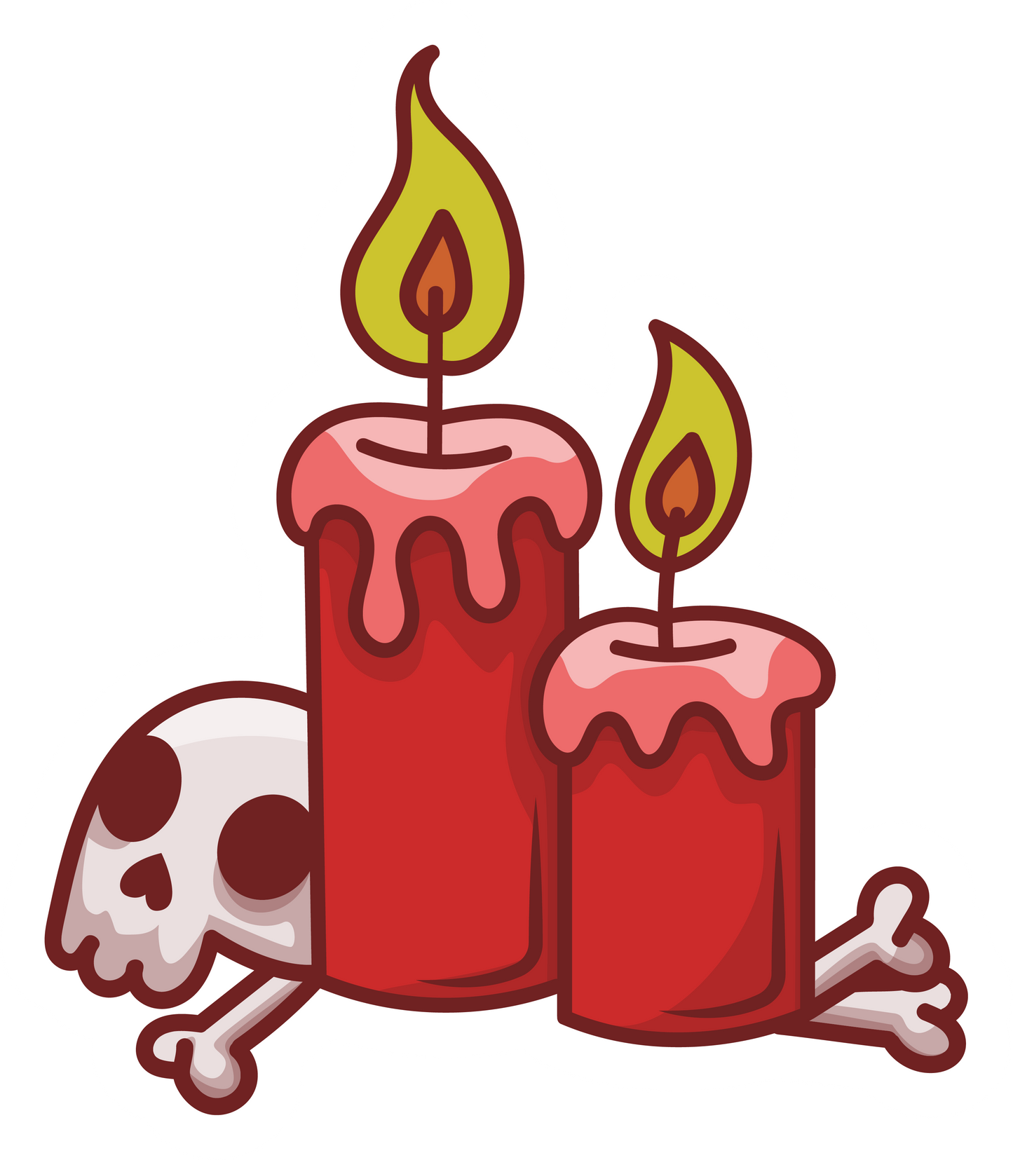 Stickers - Christmas Candles and Skull Sticker, Christmas Stickers