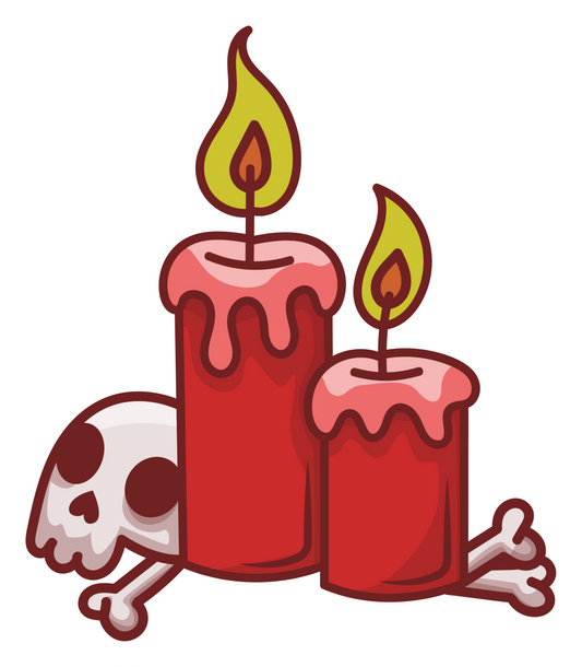 Stickers - Christmas Candles and Skull Sticker, Christmas Stickers