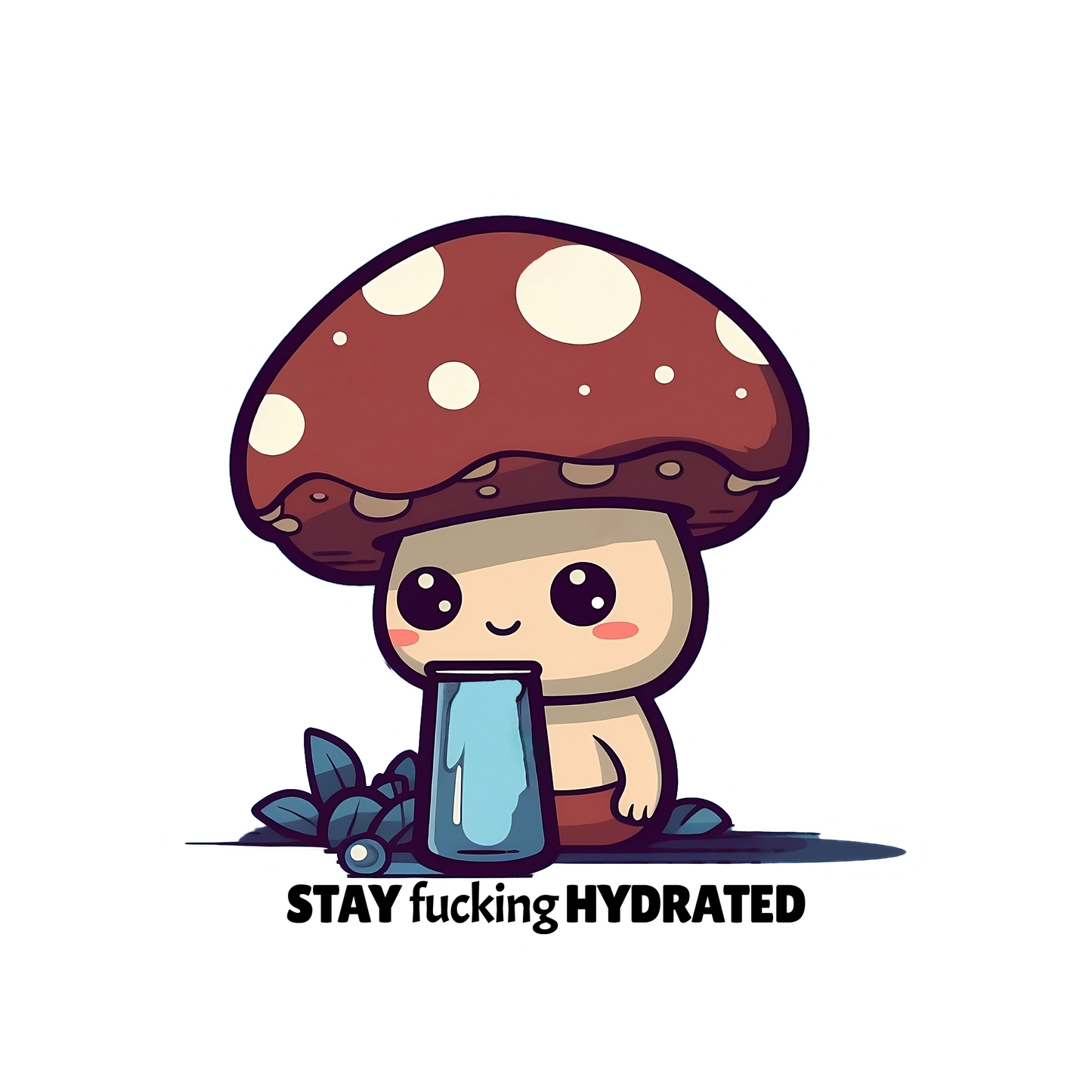 Stickers - Stay Fucking Hydrated Mushroom Sticker, Unhinged Stickers