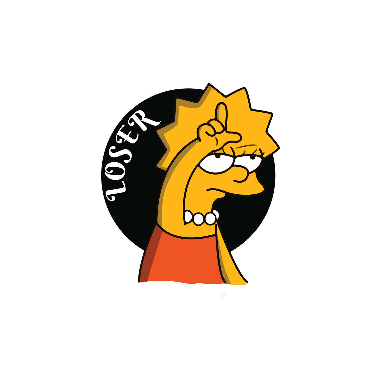 Stickers - Lisa Simpson Loser Sticker, Unhinged Stickers