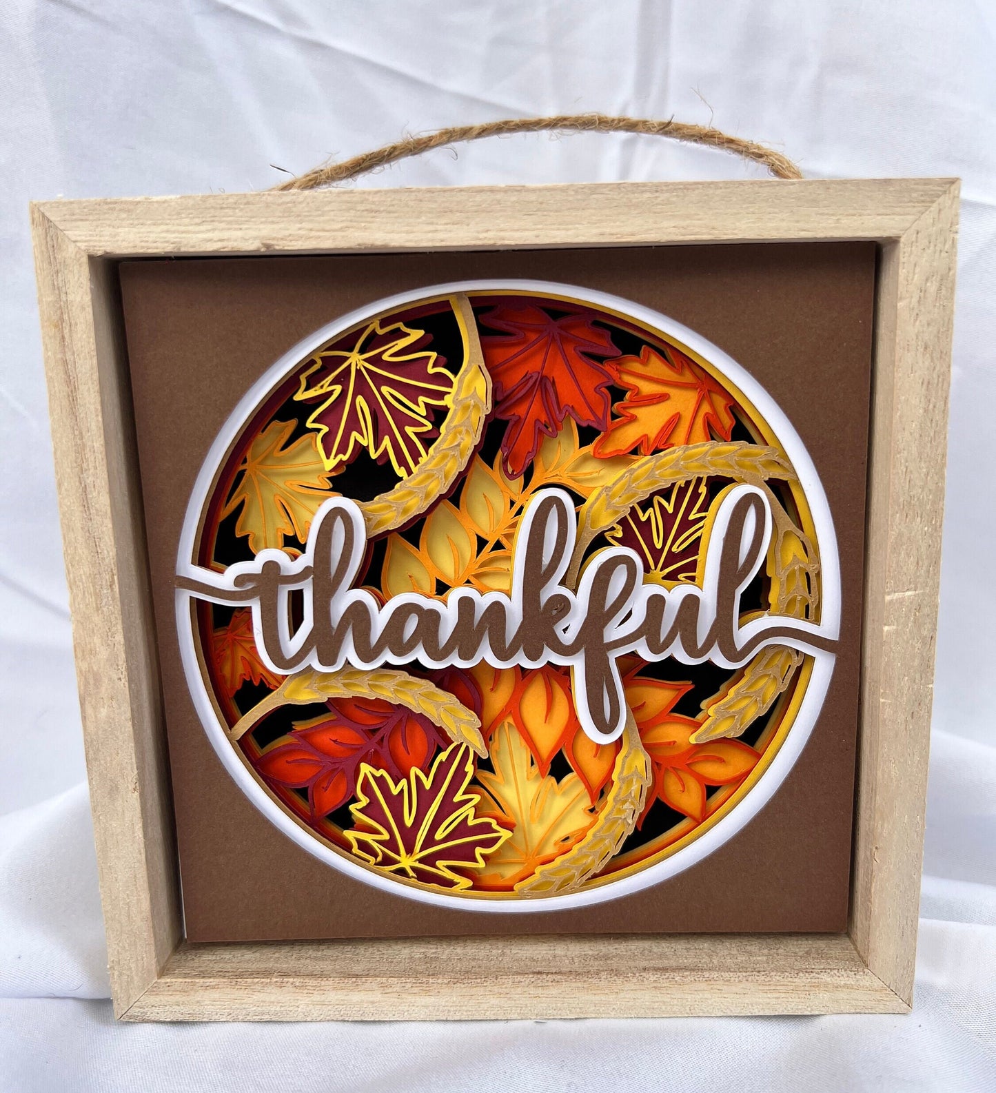 THANKFUL Shadowbox 5 x 5 Thanksgiving Gift