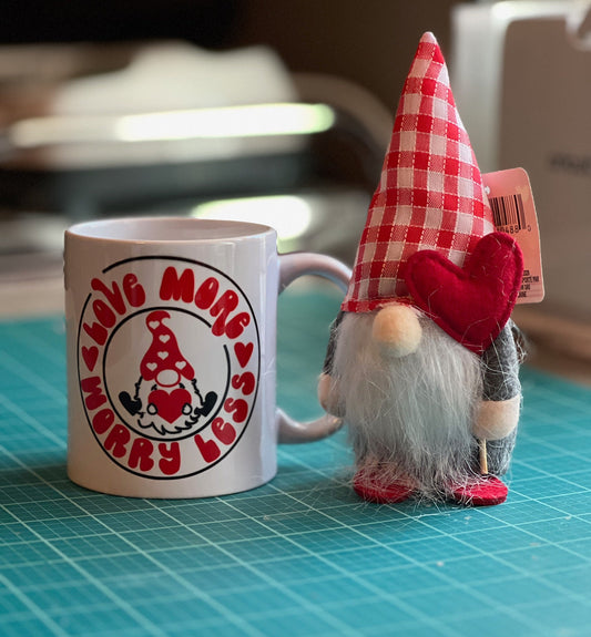 Gnome Love Mug and Stuffed Gnome 11 oz Coffee Mug Tea Mug Gift