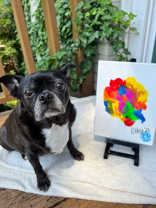 Original Acrylic Painting by Ebby the Bugg Dog Happy Colors